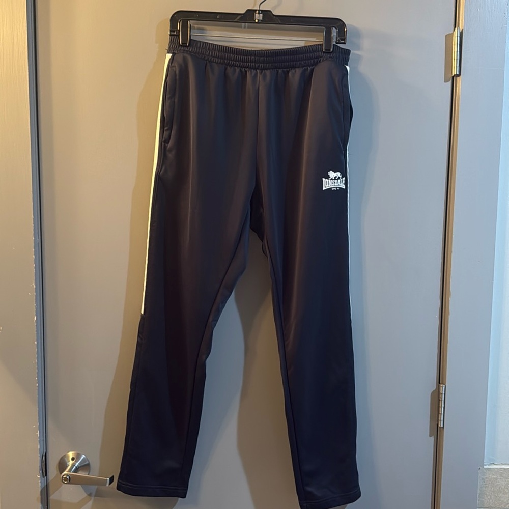 Lonsdale Med Mens Blue Elastic Waist Drawstring Pockets Tapered Leg Jogger NWOT